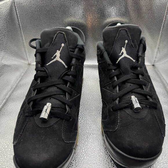 Size 12 Air Jordan 6 Retro Low Chrome Black Mens Lace-Up Shoes 304401-003 - Picture 5 of 12